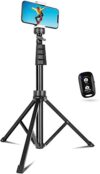 SENSYNE 62″ Phone Tripod & Selfie Stick, Extendable Cell Phone Tripod Stand with Wireless Remote and…