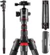 NEEWER Upgraded 80.7″ Carbon Fiber Camera Tripod Monopod with Telescopic 2 Section Center Axes, 360°…