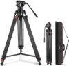 NEEWER 74 Inch Pro Video Tripod with Fluid Head, QR Plate Compatible with DJI RS Gimbals Manfrotto, …