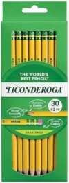 Ticonderoga Wood-Cased Pencils, Pre-Sharpened, 2 HB Soft, Yellow, 30 Count