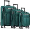 SHOWKOO Luggage Sets 3 Piece Softside Expandable Lightweight Durable Suitcase Sets Double Spinner Wh…