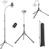 Eicaus 87” Tall Phone Tripod with Flexible Gooseneck, Portable Tripod for Cell Phone with Remote an…