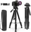 Aureday 74’’ Camera Tripod with Travel Bag,Cell Phone Tripod with Wireless Remote and Phone Holder, …