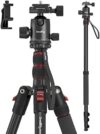 SmallRig CT-10 Camera Tripod, 71″ Foldable Aluminum Tripod & Monopod, 360°Ball Head Detachable, Payl…