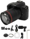 DSLR Camera, F=2.7 2.95mm 4K 64MP 16X Zoom Digital Camera Night Vision, 62mm Macro Lens 120° Wide An…