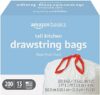 Amazon Basics Tall Kitchen Drawstring Trash Bags, Clean Fresh Scent, 13 Gallon, 200 Count