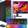HP ProDesk Desktop RGB Computer PC Intel i5-6th Gen. Quad-Core Processor 16GB DDR4 Ram 1TB SSD, 22 I…