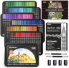174 Colors Professional Colored Pencils, Shuttle Art Soft Core Coloring Pencils Set with 1 Coloring …