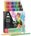 Arteza Colored Pencils for Adults, 72 Drawing Pencils with Case, Triangular Color Pencils for Artist…