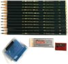 Faber-Castell 9000 Graphite Sketch Pencil Art Set (8B – 2H) with Kneaded Art Eraser, Large Dust Free…