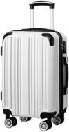 Coolife Luggage Expandable(only 28″) Suitcase PC+ABS Spinner 20in 24in 28in Carry on (white grid new…