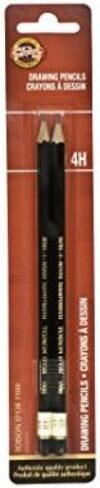 Koh-I-Noor Toison d’Or Graphite Pencil, 4H Degree, 2 Pack (FA1900.4HBC)