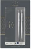 Parker Jotter Duo Gift Set with Ballpoint Pen & Mechanical Pencil (0.5mm) | Stainless Steel with Chr…