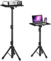 Projector Stand Tripod from 23″ to 46″, Laptop Tripod Stand Height Adjustable with Gooseneck Phone H…