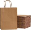 RACETOP Brown Paper Bags with Handles Bulk 100Pcs 8×4.5×10.8 Inch Gift Bags Bulk, Brown Kraft Paper …