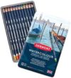Derwent Colored Pencils, WaterColour, Water Color Pencils, Drawing, Art, Metal Tin, 12 Count (32881)