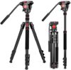 Tripod Camera Tripod, 72″ Video Tripod with Fluid Head, Aluminum Heavy Duty Tripod with Carry Bag, P…