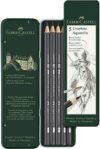 Faber-Castell 5 Piece Quality Water-Soluble Graphite Aquarelle Pencils in a Tin, Including HB, 2B, 4…