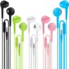 Earbuds Headphones with Microphone Pack of 5, Noise Isolating Wired Earbuds, Earphones with Powerful…