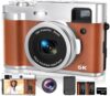 5K Digital Camera for Photography Autofocus, 48MP Vlogging Camera with Front and Rear Lens, Viewfind…
