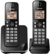 Panasonic Expandable Cordless Phone System with Amber Backlit Display – 2 Handsets – KX-TGC352B (Bla…
