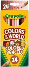 Crayola Colored Pencils 24 Pack, Colors of the World, Skin Tone Colored Pencils, 24 Colors