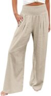 Ashowlaco Dress Wide Leg Pants for Women Bussiness High Drawstring Waist Casual Elastic Palazzo Loos…