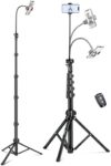 Phone Tripod, 85″ Tripod for Cell Phone iPhone with Gooseneck, Aluminum Tripod Stand for Video Recor…