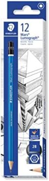 Staedtler Mars Lumograph 2B Graphite Art Drawing Pencil, Medium Soft, Break-Resistant Bonded Lead, 1…