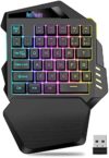 RedThunder Wireless One-Handed Gaming Keyboard, 2.4Ghz RGB Backlit Mini Gaming Keypad, Rechargeable …