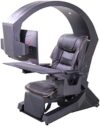 IW-320 Zero Gravity Computer Gaming Chair Reclining Workstation(5-Monitor Brackets, Leather Seat, Bl…