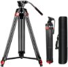 82″ /210cm Video Tripod Heavy Duty Tripod with 360° Fluid Head,Mactrem Aluminum Tall Tripods Profess…