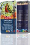 Derwent Inktense Pencils Tin, Set of 12, Great for Holiday Gifts, 4mm Round Core, Firm Texture, Wate…