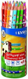 LYRA Groove Slim Wooden Colouring Pencils, 48 Pieces in Assorted Colours with Sharpener, Ideal for C…
