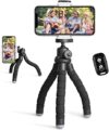 Ubeesize Phone Tripod, Portable and Flexible Tripod with Wireless Remote and Clip, Cell Phone Tripod…