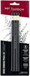 Tombow 61001 MONO Drawing Pencil Set, Assorted Degrees, Graphite Pencils, 3-Pack