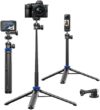 Selfie Stick Tripod for Gopro Camera, 62″ Extendable Tripod Stand with 360° Ball Head 1/4″ Screw, Po…