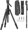 SmallRig CT190 Professional Video Tripod, 72″ Camera Tripod with Leveling Base, Monopod Conversion, …
