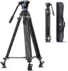 SIRUI AM-25S Video Tripod, 74.8″ Professional Heavy Duty Tripod with Adjustable Damping Fluid Head f…
