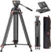 Heavy Duty Tripod Professional Video Tripod Aluminium 72inch with 360 Degree Fluid Head for Canon Ni…