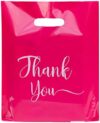 Thank You Bags for Business Small, 100 Pack Plastic Shopping Bags for Small Business, Merchandise Ba…