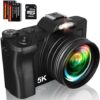 5K Digital Camera for Photography, WiFi Auto Focus Vlogging Video Camera for YouTube with 32GB SD Ca…