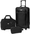 Travelers Club Euro Carry-On Luggage, Black, 3-Piece Set