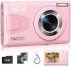 Digital Camera 64MP 4K Auto Focus Point and Shoot Video Camera with 32GB Card for Vlog, 18X Zoom, Co…