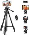 64” Phone&Tablet Tripod, Aureday Cell Phone Tripod for iPhone with Wireless Remote and Phone Holder,…
