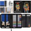Prina 76 Pack Drawing Set Sketching Kit, Pro Art Supplies with 3-Color Sketchbook, Include Tutorial,…