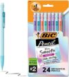 BIC Xtra-Smooth Pastel Mechanical Pencils with Erasers, Medium Point (0.7mm), 24-Count Pack, Bulk Me…