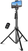 UBeesize 62″ Phone Tripod & Selfie Stick, Camera Tripod Stand with Wireless Remote and Phone Holder,…