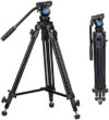 SIRUI SH05 Video Tripod with 360°Fluid Head, Professional Lightweight Aluminum Tripod for DSLR Camer…