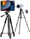 JOILCAN Phone Tripod, 67″ Camera Tripod Stand for iPhone iPad, Professional Aluminum Tripod with Wir…